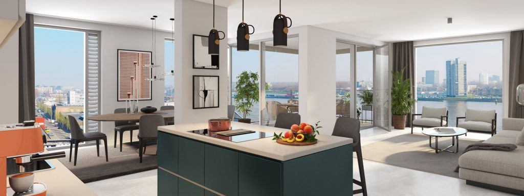 keuken en uitzicht panoramaloft